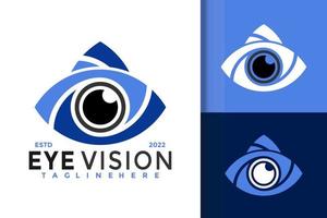 modèle vectoriel de conception de logo moderne de vision oculaire