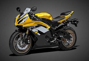 anniversaire de la moto sportive jaune ... vecteur