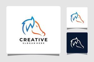 modèle de logo lettre w cheval avec inspiration de conception de carte de visite vecteur