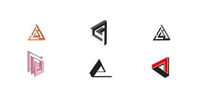 ensemble d'icônes triangulaires abstraites vecteur