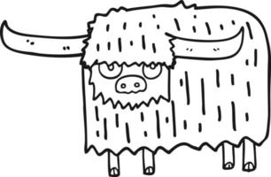 dessin animé vache poilue vecteur