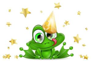 dessin animé anniversaire grenouille vecteur