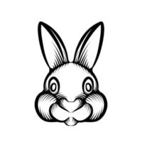 mignon, lapin, icône, tatouage, vecteur, illustration vecteur