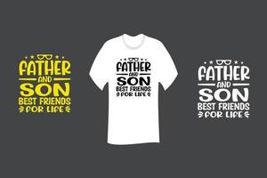 conception de t-shirt père et fils meilleurs amis pour la vie vecteur