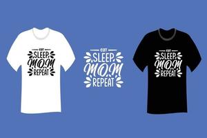 manger dormir maman répéter la conception de t-shirt vecteur