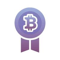 médaille bitcoin logo gradient design modèle icône vecteur