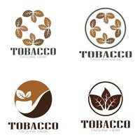 logo de feuille de tabac, champ de tabac et vecteur de conception de modèle de logo de cigarette de tabac