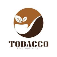 logo de feuille de tabac, champ de tabac et vecteur de conception de modèle de logo de cigarette de tabac