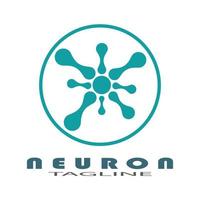 logo de neurone ou icône de modèle d'illustration de conception de logo de cellule nerveuse avec concept de vecteur