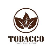 logo de feuille de tabac, champ de tabac et vecteur de conception de modèle de logo de cigarette de tabac