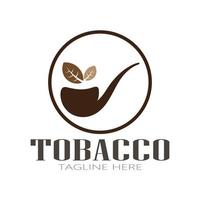 logo de feuille de tabac, champ de tabac et vecteur de conception de modèle de logo de cigarette de tabac