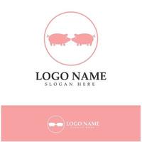 logo de porc, cuisine de porc, huile de porc et icône de restaurant de nourriture de porc. avec concept d'icône vectorielle vecteur