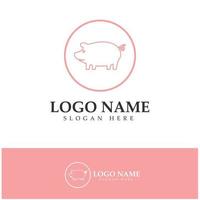 logo de porc, cuisine de porc, huile de porc et icône de restaurant de nourriture de porc. avec concept d'icône vectorielle vecteur