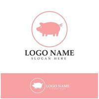 logo de porc, cuisine de porc, huile de porc et icône de restaurant de nourriture de porc. avec concept d'icône vectorielle vecteur