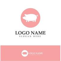 logo de porc, cuisine de porc, huile de porc et icône de restaurant de nourriture de porc. avec concept d'icône vectorielle vecteur