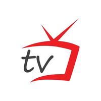 icône plate de conception de logo tv vecteur