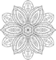 vecteur gratuit de mandala de fleur circulaire sur blanc