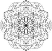 vecteur gratuit de mandala de fleur circulaire sur blanc