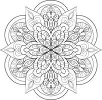 vecteur gratuit de mandala de fleur circulaire sur blanc