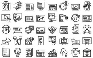 gagner de l'argent en ligne vecteur de contour d'icône. Financer la richesse