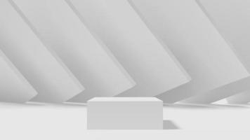 plate-forme minimale blanche pour la présentation du produit avec fond de formes géométriques, vecteur de maquette de podium de rendu 3d