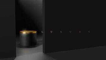 scène de podium noir et or minimal de luxe pour vecteur de présentation de produit. modèle de maquette de placement d'affichage de produit professionnel