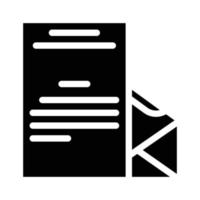 examen lettre mail icône glyphe illustration vectorielle vecteur