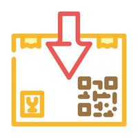 illustration vectorielle d'icône de couleur de marchandises d'importation vecteur