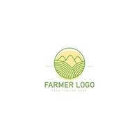 illustration de l'icône de conception de logo vert agriculture ligne vecteur