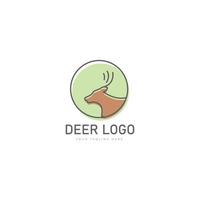 illustration d'icône de conception de logo de ligne de cerf vecteur