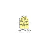 feuille avec illustration d'icône de conception de logo de ligne de fenêtre vecteur