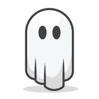 fantôme dans un style de dessin animé kawaii mignon vecteur illustration de conception plate forme moderne simple pour halloween élément d'actif ou d'icône modifiable