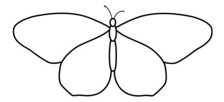 illustration de contour papillon noir et blanc. livre ou page de coloriage pour les enfants vecteur