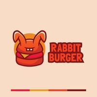 concept de logo de burger de lapin simple minimaliste vecteur
