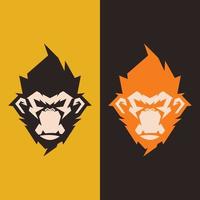conception minimaliste de mascotte de logo de gorille de singe vecteur
