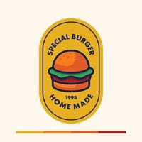 concept de logo de burger simple et minimaliste vecteur