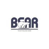 conception de modèle de lettre de logo ours polaire pour marque ou entreprise et autre vecteur