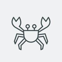 icône géométrique de ligne de crabe. logo de fruits de mer pour l'emballage alimentaire artisanal ou la conception de restaurant. illustration vectorielle vecteur