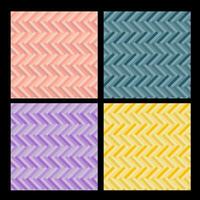 motif de zigzag ton pastel bundle fond transparent vecteur