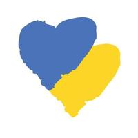 icône de coeur aux couleurs du drapeau ukrainien. concept de crise en ukraine. illustration vectorielle isolée sur blanc. soutenir l'ukraine vecteur