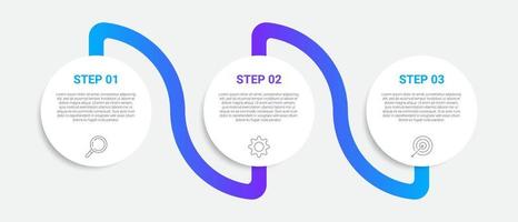 conception infographique de la chronologie avec des icônes et 3 options ou étapes. infographie pour le concept d'entreprise vecteur