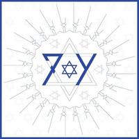 joyeux jour de l'indépendance d'israël pour l'anniversaire national festif de 74 ans d'israël vecteur