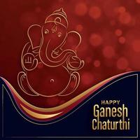 bonne fête de ganesh chaturthi avec illustration du seigneur d'or ganesha vecteur