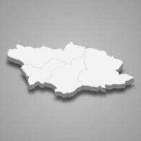 carte isométrique 3d de racha-lechkhumi et kvemo svaneti est une région vecteur