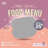 nourriture menu restaurant promotion médias sociaux poster instagram prime facebook bannière modèle vecteur