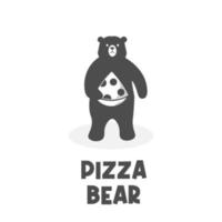 logo illustration simple ours pizza vecteur