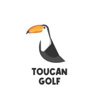 golf toucan oiseau illustration simple logo vecteur