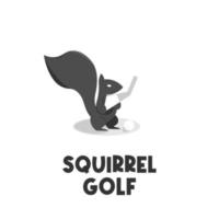 logo illustration simple écureuil de golf vecteur