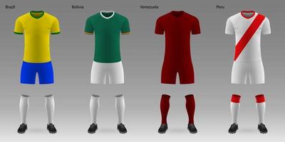 ensemble de kits de football réalistes vecteur