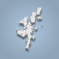 La carte isométrique 3d des îles shetland est un archipel en écosse vecteur